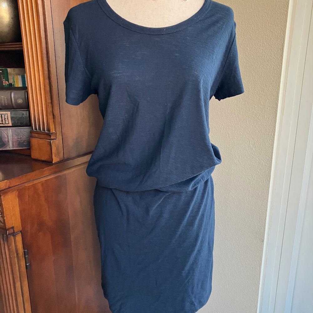 James Perse Cotton Blousen T-shirt Dress Navy Blue   Size 2/Medium